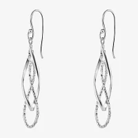 Silver Reflections Womens Pure Silver Over Brass Drop Earrings