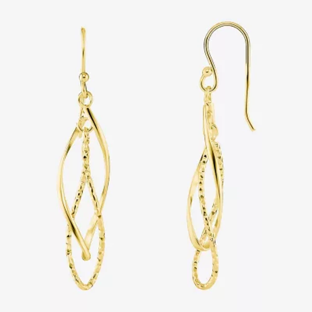 Silver Reflections 18K Gold Over Brass Drop Earrings