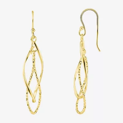 Silver Reflections 18K Gold Over Brass Drop Earrings