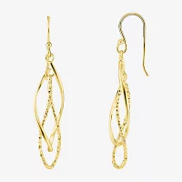 Silver Reflections 18K Gold Over Brass Drop Earrings