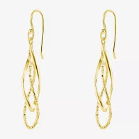 Silver Reflections 18K Gold Over Brass Drop Earrings