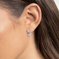 Sparkle Allure Womens White Cubic Zirconia 24mm Hoop Earrings