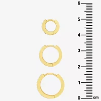 Sparkle Allure Womens White Crystal 18K Gold Over Brass 3 Pair Earring Set