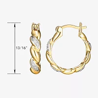 Sparkle Allure Diamond Accent 18K Gold Over Brass Curved Hoop Earrings