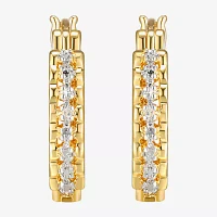 Sparkle Allure Diamond Accent 18K Gold Over Brass Round Hoop Earrings