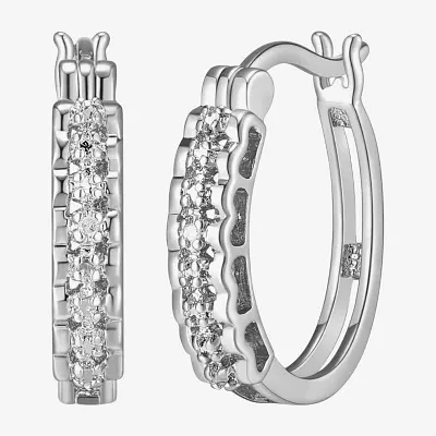 Sparkle Allure Diamond Accent Round Hoop Earrings