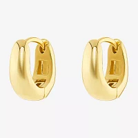 Silver Reflections 14K Gold Over Brass Hoop Earrings