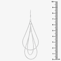 Silver Reflections Orbital Pure Silver Over Brass Drop Earrings