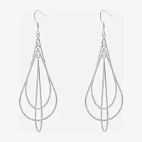 Silver Reflections Orbital Pure Silver Over Brass Drop Earrings