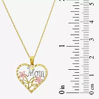 Womens 10K Tri-Color Gold Heart Pendant Necklaces