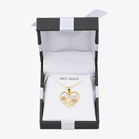 Womens 10K Tri-Color Gold Heart Pendant Necklaces