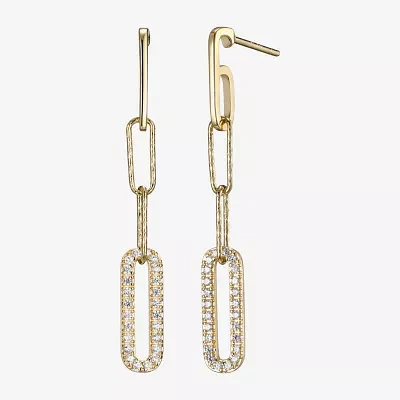 Paris 1901 By Charles Garnier White Cubic Zirconia 18K Gold Over Silver Drop Earrings