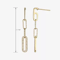 Paris 1901 By Charles Garnier White Cubic Zirconia 18K Gold Over Silver Drop Earrings