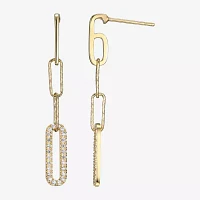 Paris 1901 By Charles Garnier White Cubic Zirconia 18K Gold Over Silver Drop Earrings