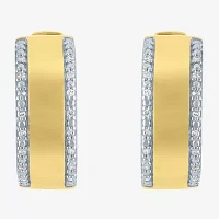 Diamond Addiction (G-H / I1-I2) 1/10 CT. T.W. Lab Grown White Diamond 14K Gold Over Silver 18mm Hoop Earrings