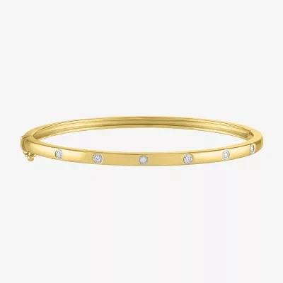Diamond Addiction (G-H / I1-I2) 1/10 CT. T.W. Lab Grown White Sterling Silver or 14K Gold Over Bangle Bracelet