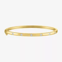 Diamond Addiction (G-H / I1-I2) 1/10 CT. T.W. Lab Grown White Sterling Silver or 14K Gold Over Bangle Bracelet