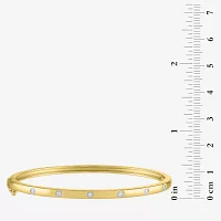 Diamond Addiction (G-H / I1-I2) 1/10 CT. T.W. Lab Grown White Sterling Silver or 14K Gold Over Bangle Bracelet