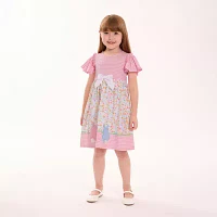 Bonnie Jean Toddler Girls Short Sleeve Flutter Fit + Flare Dress