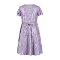 Speechless Big Girls Short Sleeve Flutter A-Line Dress
