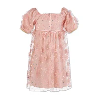 Speechless Little Girls Elbow Sleeve Puffed Babydoll Dress