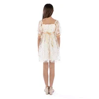Speechless Little & Big Girls Elbow Sleeve Puffed Babydoll Dress