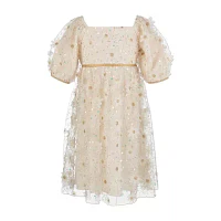 Speechless Little & Big Girls Elbow Sleeve Puffed Babydoll Dress
