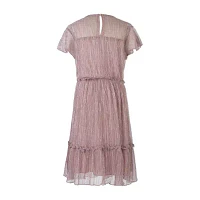 Speechless Little Girls Short Sleeve Flutter A-Line Dress