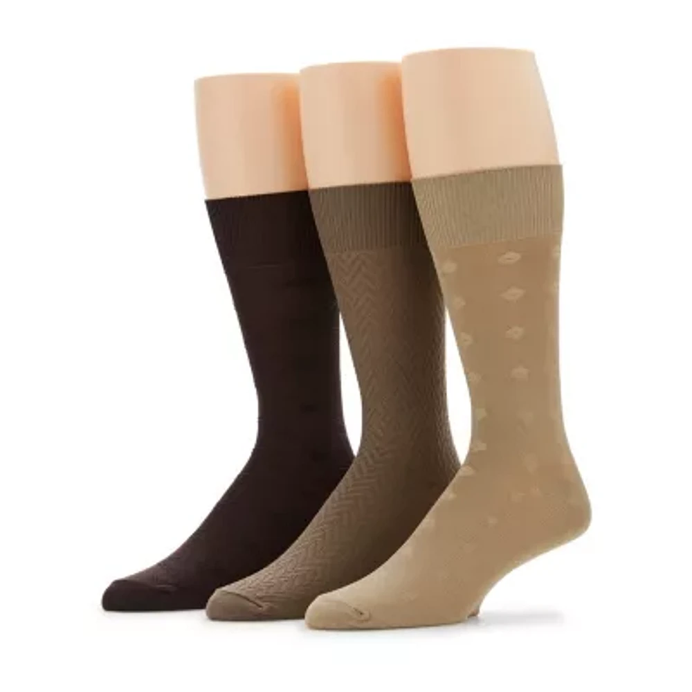 Stafford Microfiber 3 Pair Big and Tall Crew Socks Mens