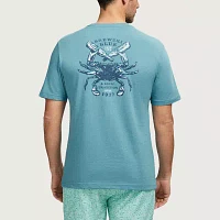 IZOD Saltwater Soft Wash Mens Crew Neck Short Sleeve Classic Fit Graphic T-Shirt