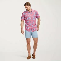 IZOD Mens Sunshield Performance Stretch Fabric Short Sleeve Regular Fit Button-Down Shirt