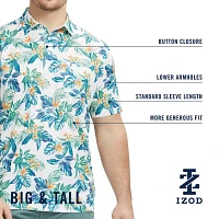IZOD Sunshield Performance Big and Tall Mens Classic Fit Short Sleeve Pocket Polo Shirt