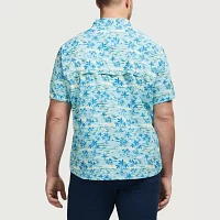 IZOD Big and Tall Mens Classic Fit Short Sleeve Button-Down Shirt