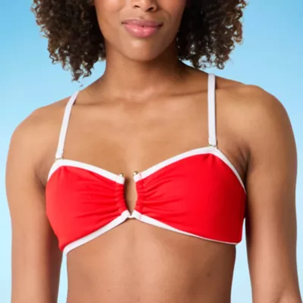 Mynah Adjustable Straps Bandeau Bikini Swimsuit Top