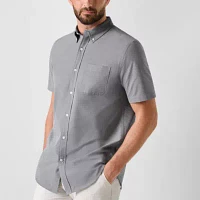 St. John's Bay Breathable Performance Mens Classic Fit Short Sleeve Button-Down Shirt