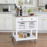 Robbin Stainless Steel-Top Kitchen Cart