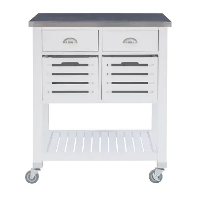 Robbin Stainless Steel-Top Kitchen Cart