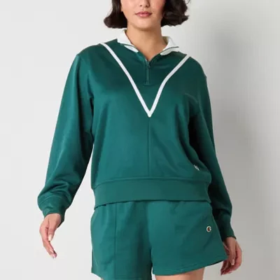 Champion Womens Mock Neck Long Sleeve Quarter-Zip Pullover