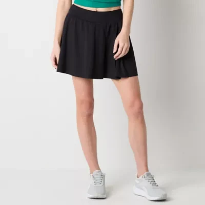 Xersion Womens Assymetrical Pleated Quick Dry Knit Skort