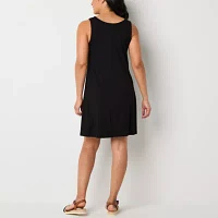 St. John's Bay Womens Sleeveless Floral Midi Swing Dresses