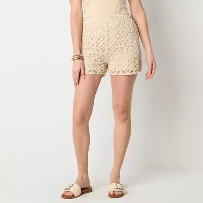 a.n.a Womens Crochet Pull-On Short