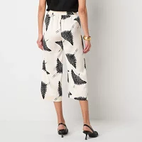 Worthington Womens Mid Rise Wide Leg Pull-On Pants