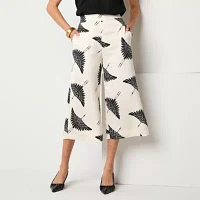 Worthington Womens Mid Rise Wide Leg Pull-On Pants