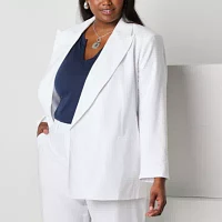 Worthington Womens Regular Fit Blazer Plus