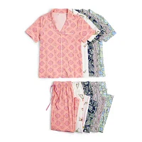 Liz Claiborne Womens 2-pc. Short Sleeve Capri Pajama Set