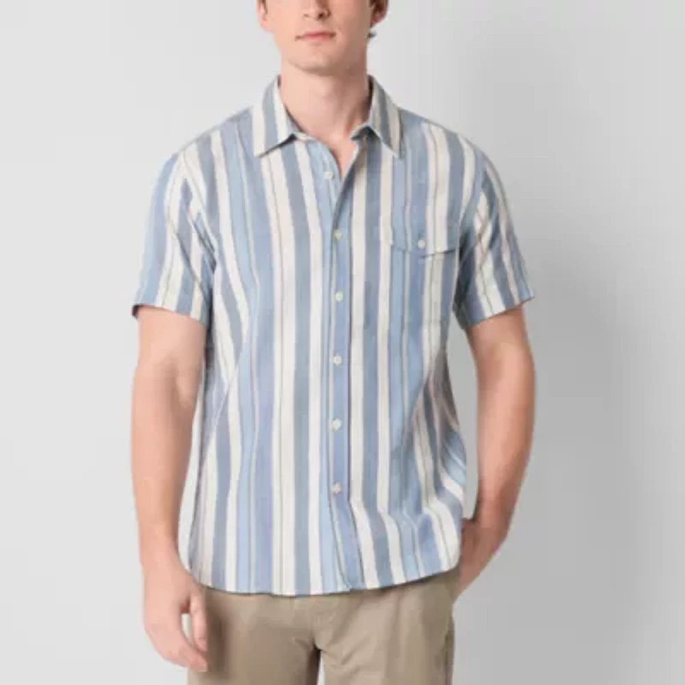 Frye and Co. Mens Regular Fit Short Sleeve Button-Down Shirt