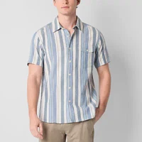 Frye and Co. Mens Regular Fit Short Sleeve Button-Down Shirt