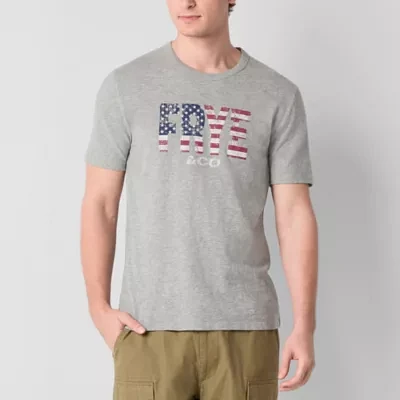 Frye and Co. Mens Crew Neck Short Sleeve Regular Fit Graphic T-Shirt