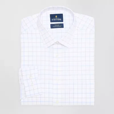 Stafford Slim Smart Tech Mens Fit Stretch Fabric Wrinkle Free Long Sleeve Dress Shirt