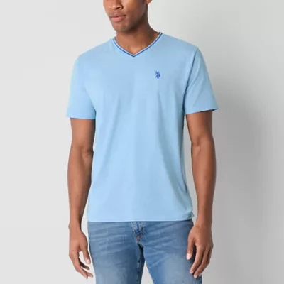 U.S. Polo Assn. Tipped Stretch Mens V Neck Short Sleeve T-Shirt